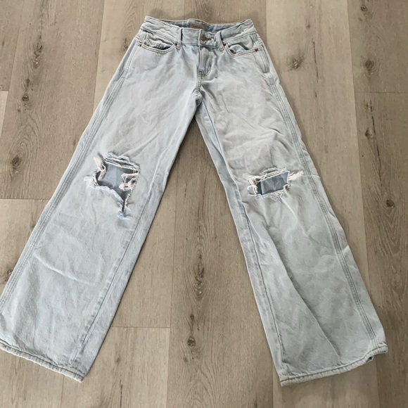 Low rise baggy‎ pacsun jeans distressed light blue distressed size 22 - Picture 5 of 13